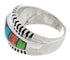 Turquoise Multicolor Inlay Sterling Silver Ring Size 6-1/2 NS39020